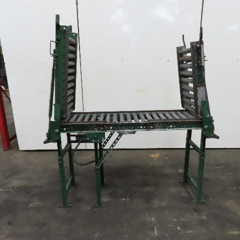 18" x 130" Spring Loaded Double Gate Gravity Roller Conveyor 16" BF 3" Centers