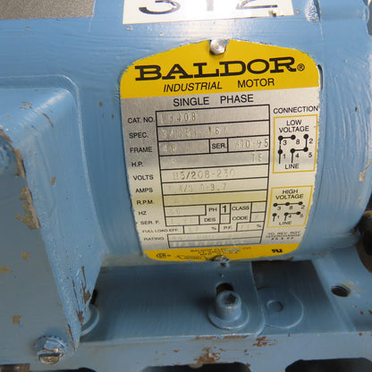 Baldor L3408 1/2HP Electric Bench Top Grinder 115/208-230V 1Ph 3450RPM