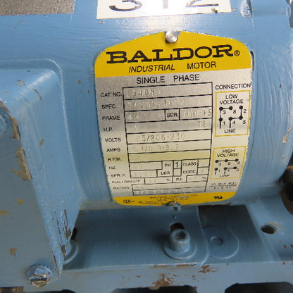 Baldor L3408 1/2HP Electric Bench Top Grinder 115/208-230V 1Ph 3450RPM