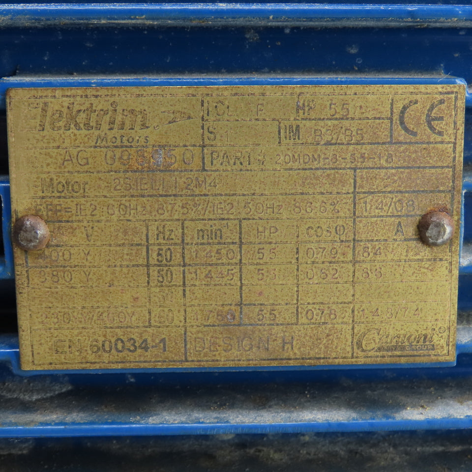 Elektrim 20MDM-8-5.5-18 5.5HP AC Electric Motor 1760RPM 230/460V 3PH IM B3/B5