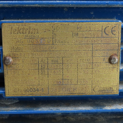 Elektrim 20MDM-8-5.5-18 5.5HP AC Electric Motor 1760RPM 230/460V 3PH IM B3/B5