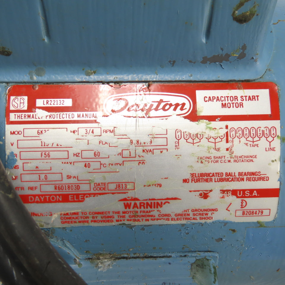 Dayton 3/4HP Electric Bench Top Grinder 115/230V 1Ph 9.8A