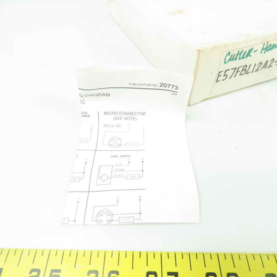 Cutler Hammer E57FBL12A2-M Inductive Proximity Sensor 20-250VAC 250mA NEW