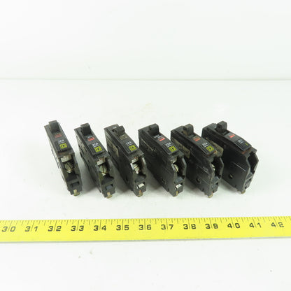 Square D 20A Breaker 22,000 Aic 120/240VAC Lot Of 6