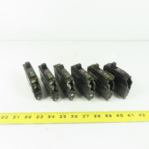 Square D 20A Breaker 22,000 Aic 120/240VAC Lot Of 6