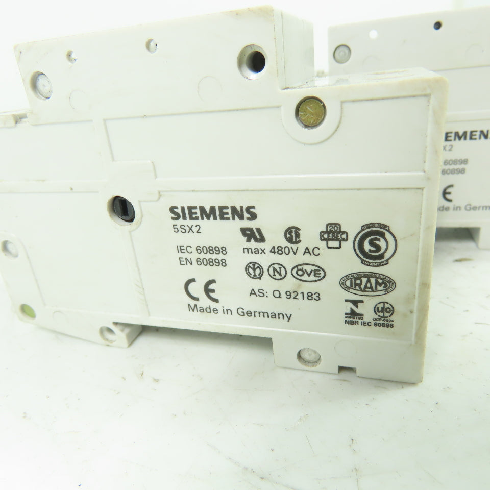 Siemens 5SX2 5SX22 C10 400V 10A Circuit Breaker Lot Of 2