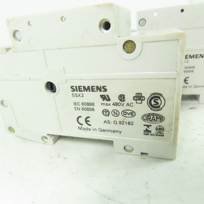 Siemens 5SX2 5SX22 C10 400V 10A Circuit Breaker Lot Of 2