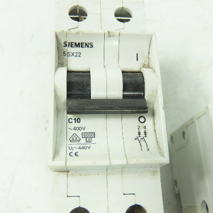Siemens 5SX2 5SX22 C10 400V 10A Circuit Breaker Lot Of 2