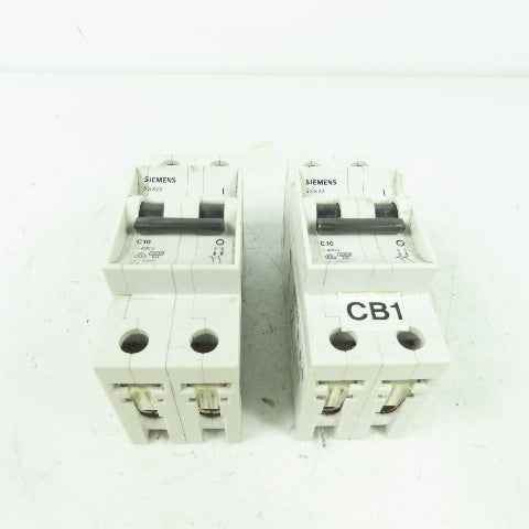 Siemens 5SX2 5SX22 C10 400V 10A Circuit Breaker Lot Of 2