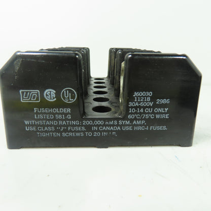 J60030 581-G 3-Pole Fuse Holder 600V 30A Lot Of 3