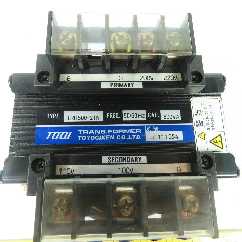 Togi TRH500-21N 500VA Transformer 200-220V Pri 100-110V Sec 50/60Hz