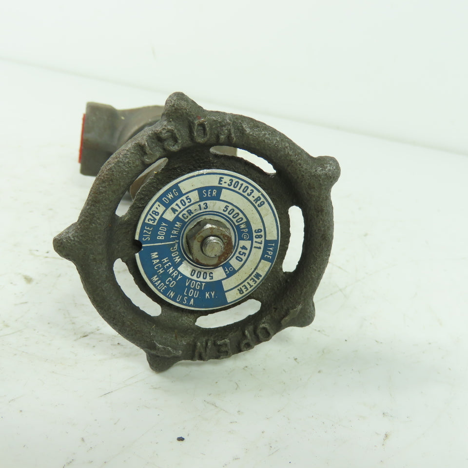 Henery Vogt E-30103-R9 3/8" Gate Valve 5000WOG A105 CR-13