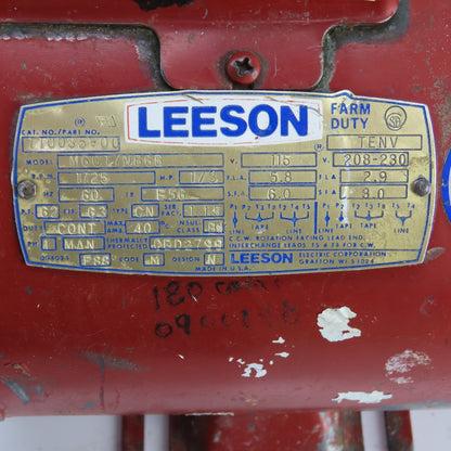 Leeson M6C17NB6B 1/3HP AC Electric Motor 1725RPM 115/208-230V 1PH E56 Frame