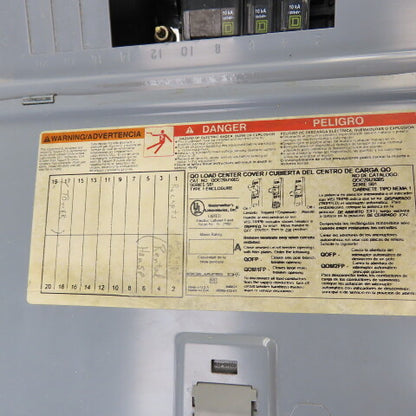 Square D BX18B/K Type QO 125A 20 Circuit Load Center Box 1PH 3 Breakers 240V Max