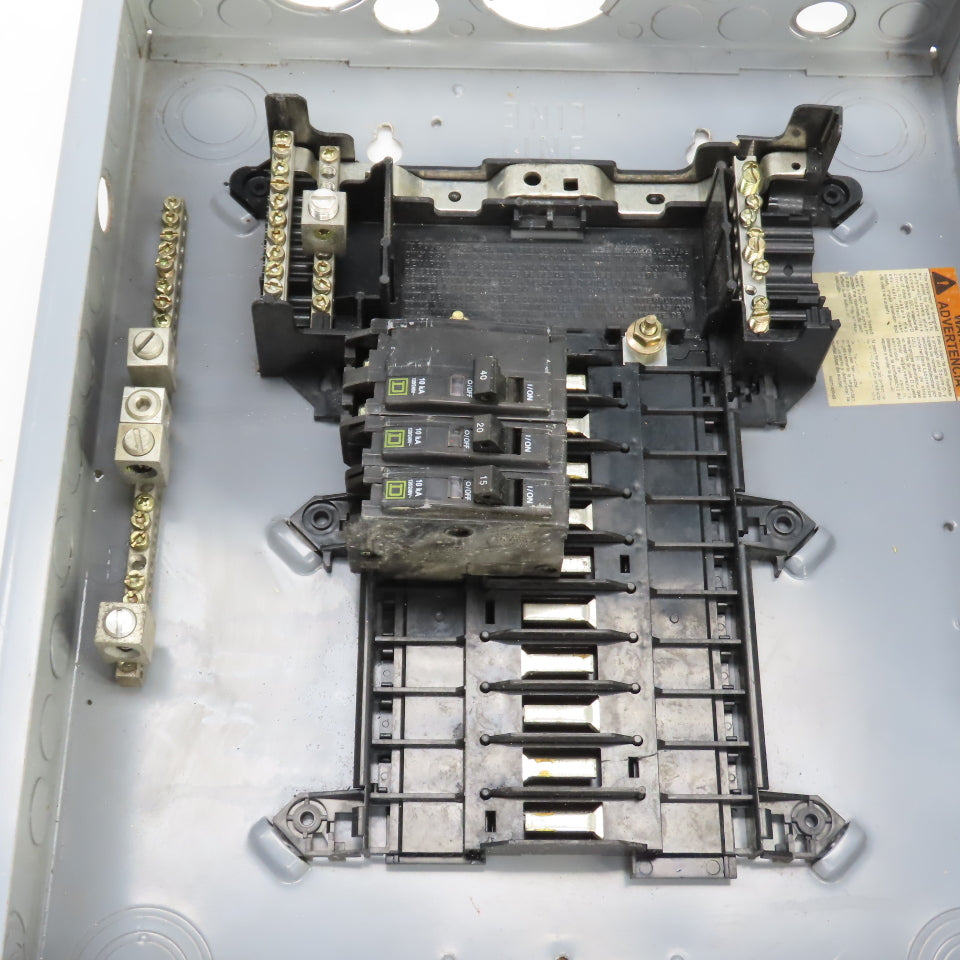 Square D BX18B/K Type QO 125A 20 Circuit Load Center Box 1PH 3 Breakers 240V Max