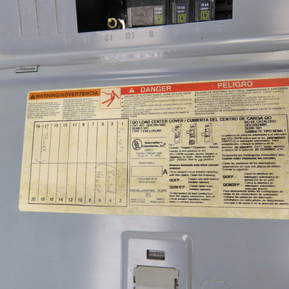Square D BX18B/K Type QO 125A 20 Circuit Load Center Box 1PH 3 Breakers 240V Max