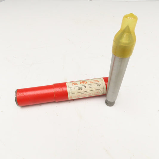 Cleveland Twist Drill No 3 60° Lathe Dead Center Taper Shank NOS