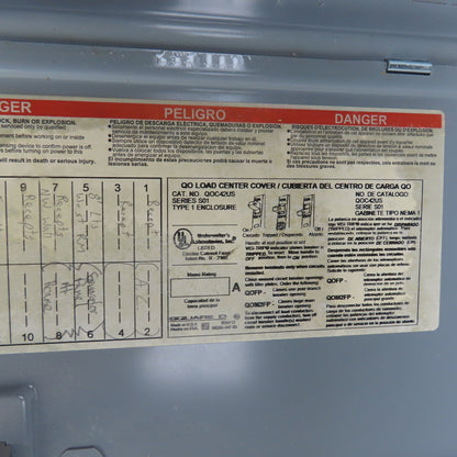 Square D BX38A Type QO 225A 42 Circuit Load Center Box 1PH 9 Breakers 240V Max