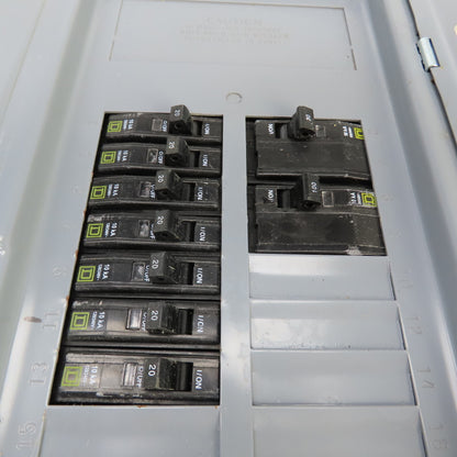 Square D BX38A Type QO 225A 42 Circuit Load Center Box 1PH 9 Breakers 240V Max