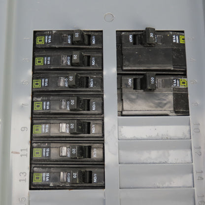 Square D BX38A Type QO 225A 42 Circuit Load Center Box 1PH 9 Breakers 240V Max