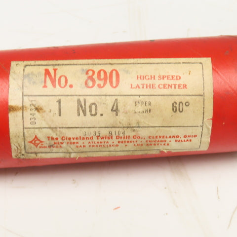 Cleveland Twist Drill No 4 890 60° Lathe Dead Center Taper Shank