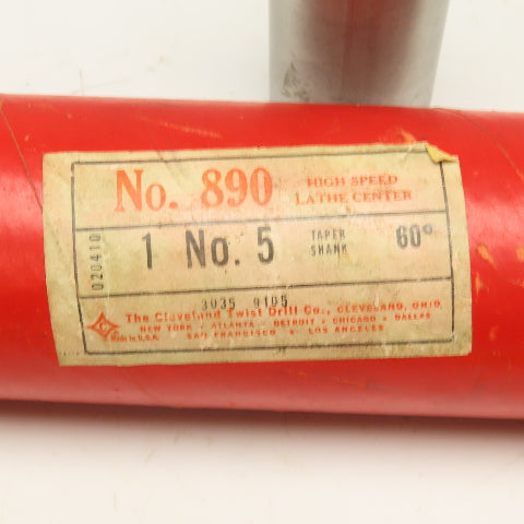 Cleveland Twist Drill No. 5 890 60° Lathe Dead Center Taper Shank Blunt End