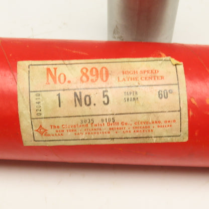 Cleveland Twist Drill No. 5 890 60° Lathe Dead Center Taper Shank Blunt End