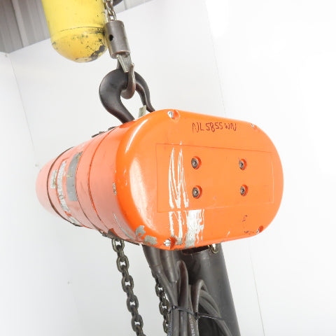 CM Lodestar Model RR 2 Ton 4000LB Electric Chain Hoist 15' Lift 16FPM 208-480V