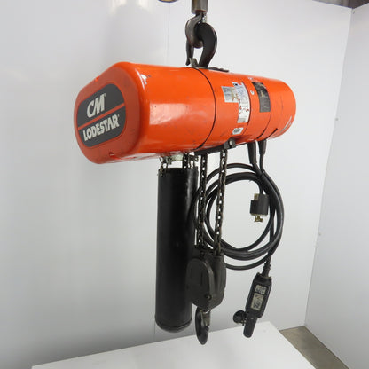 CM Lodestar Model RR 2 Ton 4000LB Electric Chain Hoist 15' Lift 16FPM 208-480V