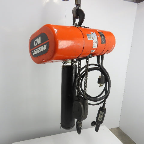 CM Lodestar Model RR 2 Ton 4000LB Electric Chain Hoist 15' Lift 16FPM 208-480V