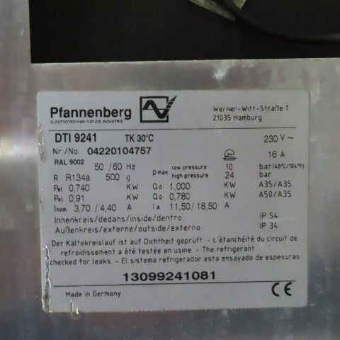 Pfannenberg DTI 9241 1000W Electrical Enclosure Cooling Unit 230V 16A