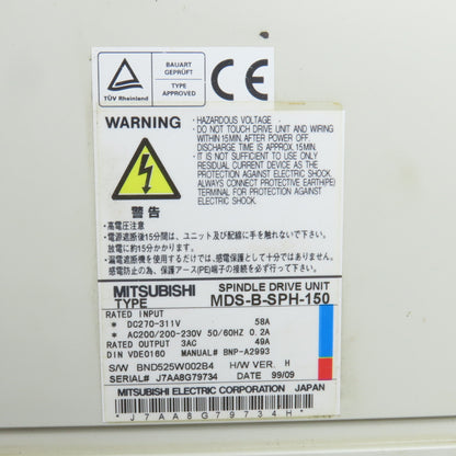 Mitsubishi MDS-B-SPH-150 Spindle Drive Unit