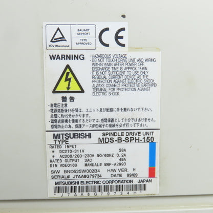 Mitsubishi MDS-B-SPH-150 Spindle Drive Unit