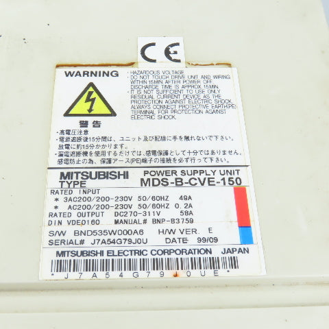 Mitsubishi MDS-B-CVE-150 Power Supply Unit