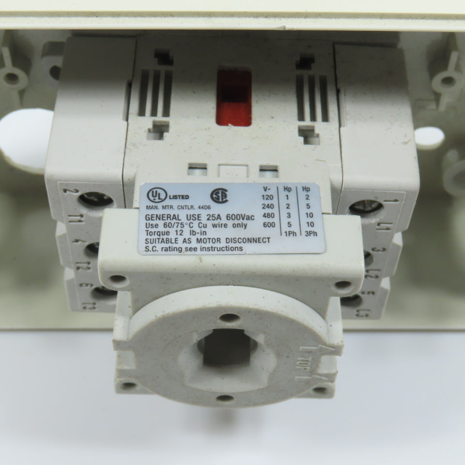 Sprecher + Schuh LA7-25-1753 25A 600V Motor Disconnect Switch 1-10HP W/Enclosure