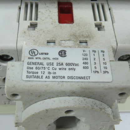 Allen Bradley 194E-A25-1753 25A 600V Disconnect Switch W/Broken Enclosure Lot/2