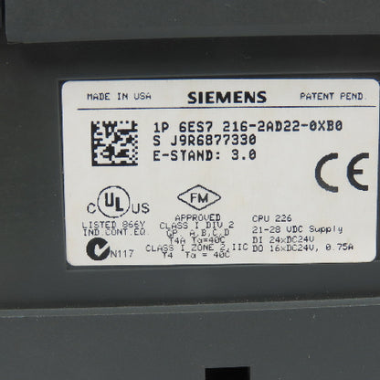 Siemens 6ES7 216-2AD22-0XB0 Simatic S7-200 CPU 226 Programmable Controller