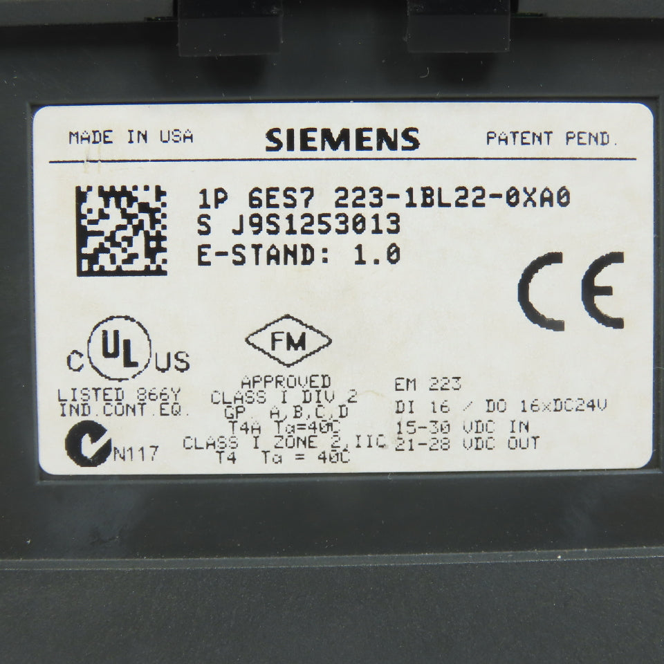 Siemens 6ES7 223-1BL22-0XA0 Digital I/O Module EM 223 DC/DC