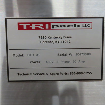 Tripack HT-1 #2 5" x 10" Shrink Sleeve & Tamper Band Convection Heat Tunnel 480V