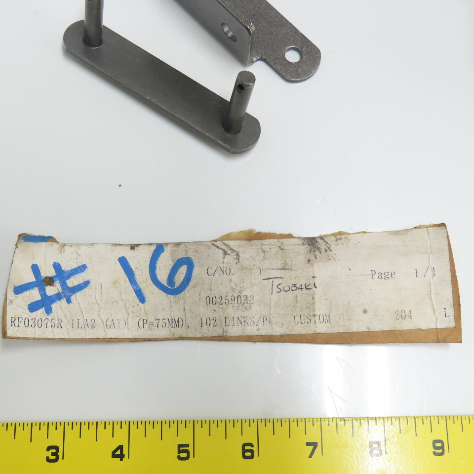 Tsubaki RF03075R 1LA2 Conveyor Chain Double Pitch 6 Pieces 595"OAL Length P=75mm