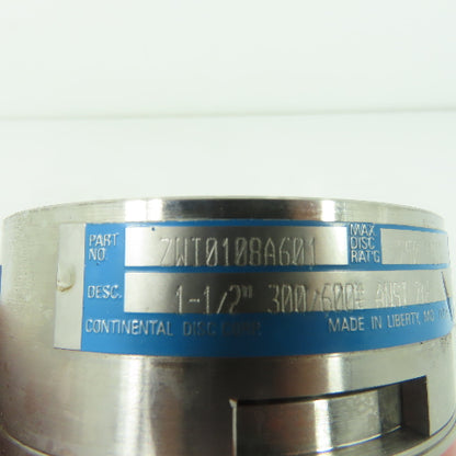 Continental Disk ZWI0108A601 1-1/2" Rupture Disc 250PSIG 300/600# ANSI ZAP