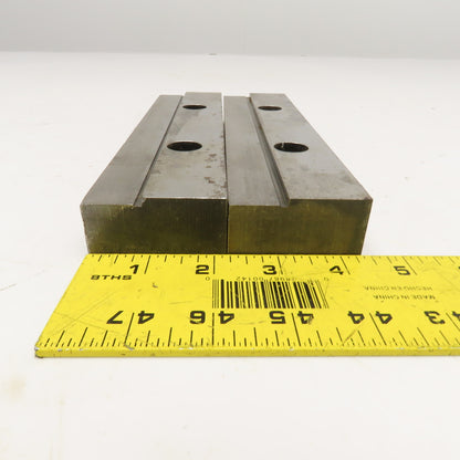 9" x 2" x 1" Thick Hardened Steel Machinist Vise Jaw Set 100mm Hole Center 2pc