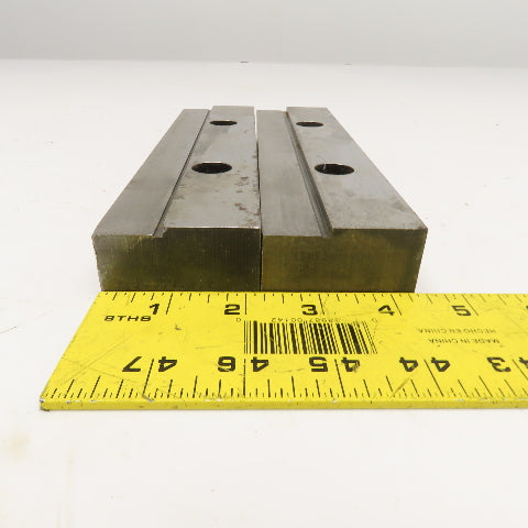 9" x 2" x 1" Thick Hardened Steel Machinist Vise Jaw Set 100mm Hole Center 2pc
