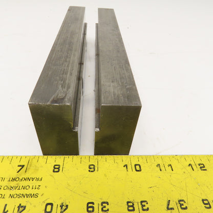 9" x 2" x 1" Thick Hardened Steel Machinist Vise Jaw Set 100mm Hole Center 2pc