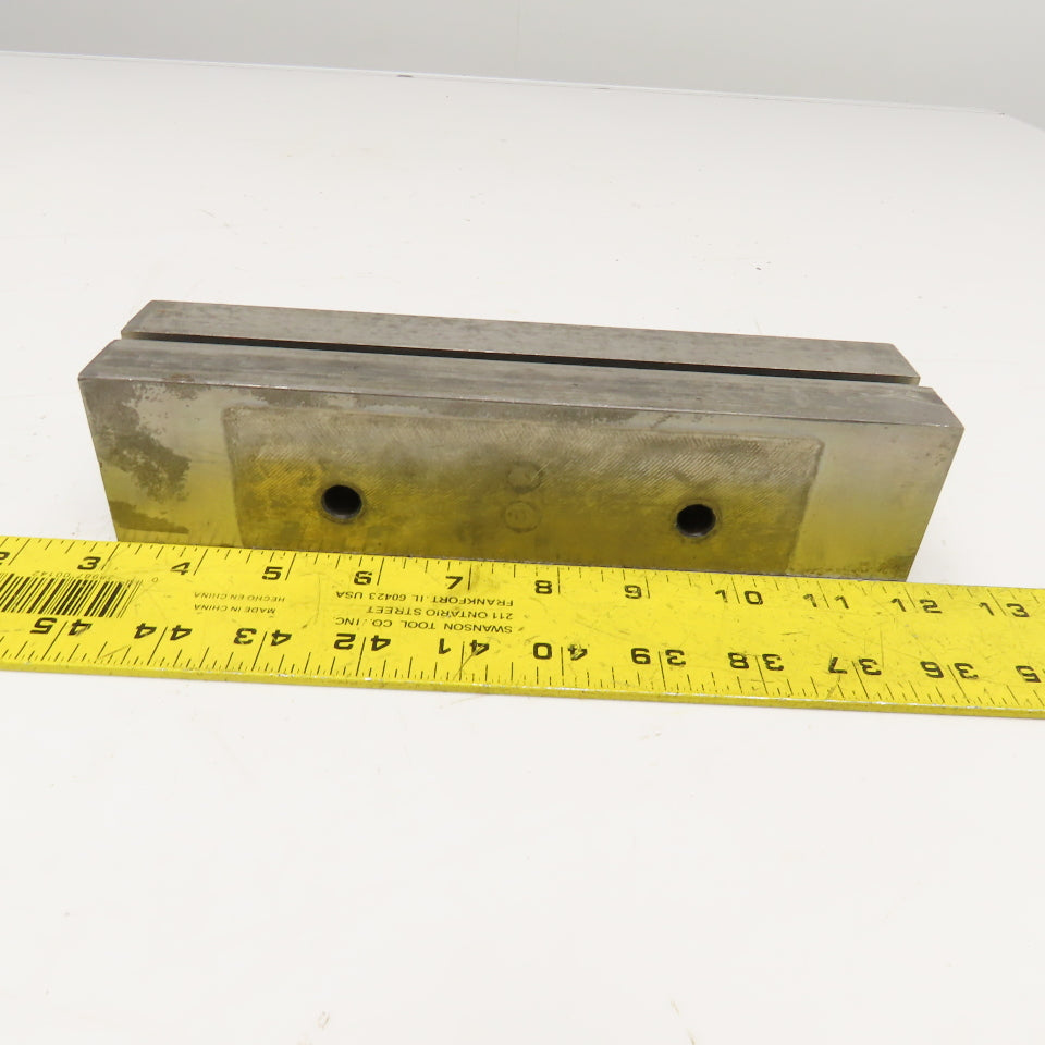 9" x 2" x 1" Thick Hardened Steel Machinist Vise Jaw Set 100mm Hole Center 2pc