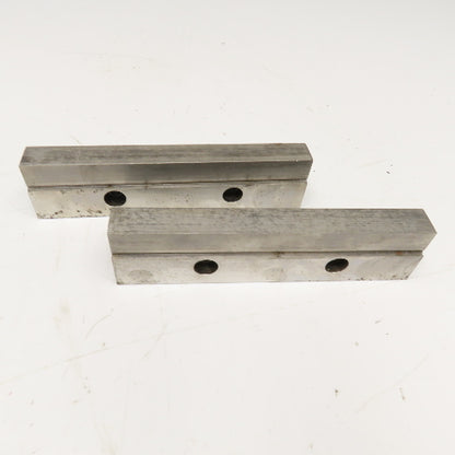 9" x 2" x 1" Thick Hardened Steel Machinist Vise Jaw Set 100mm Hole Center 2pc
