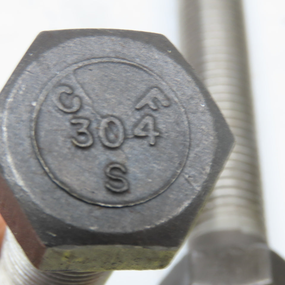 CFS 3/4"-12 Full Thread Stainless Steel Hex Bolt 5" OAL Lot Of 4