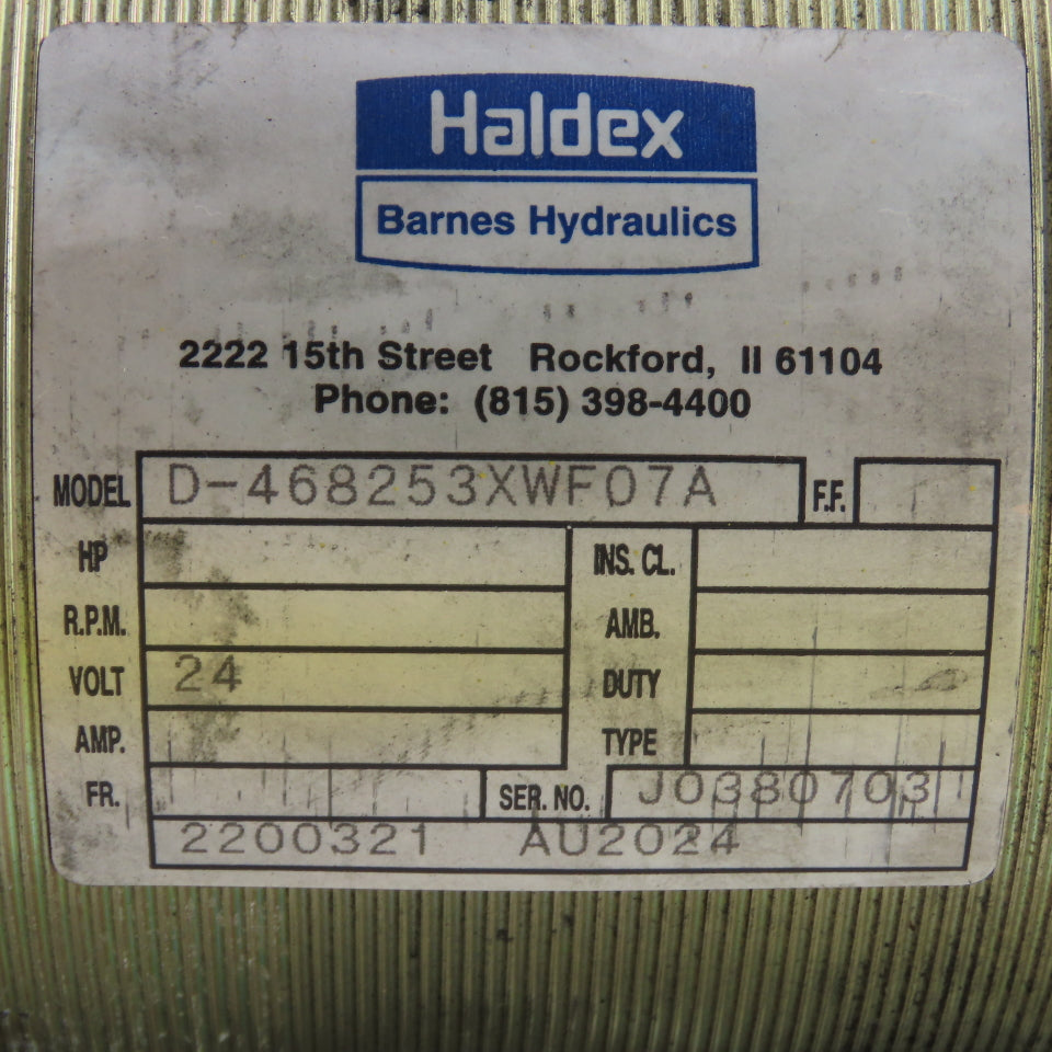 Haldex D-468253XWF07A 24V Hydraulic Pump Unit W/ 100203 518627601