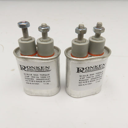 Ronken 64A85504K81 .5MF 1500Vp 12360VA Capacitor Lot Of 2