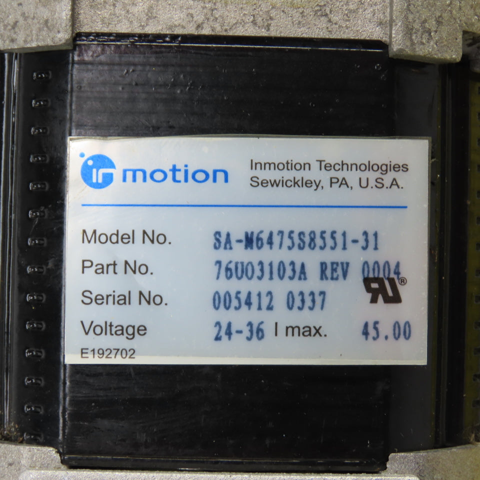 Inmotion 76V03103A SA-N6475S8551-31 24-36V Gear Motor From A Yale 162G Forklift